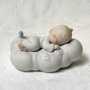 Precious Moments “White Cloud Figurine with Baby and Bird”
